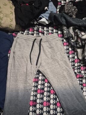 Gray Ombre Jogger Pants with Drawstring